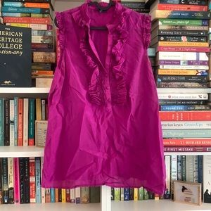 Gap Cotton Silk blend sleeveless Ruffle top Size XL
